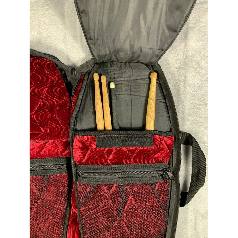Coffin Case Drumstick Bag 18 inch Black Nylon Quilted Velvet Interior D388601